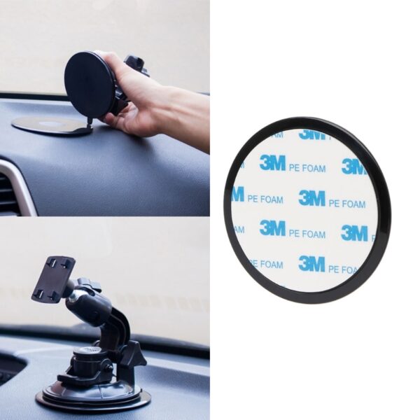 1pc 78mm Round Black Car Dashboard Suction Cup Mount Base Adhesive Disc For Phone Tablet GPS Stand Holder
