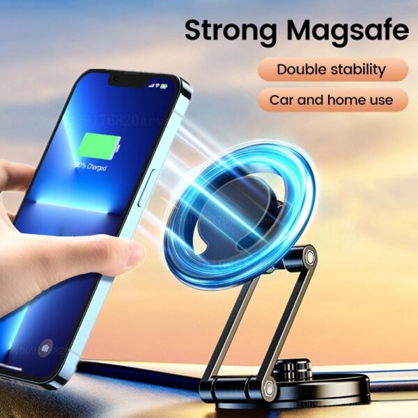 720° Rotate Magnetic Car Cell Phone Holder Magnet Mouth For iPhone 14 13 12 Pro MagSafe Car Holder Stand Smartphone GPS Bracket